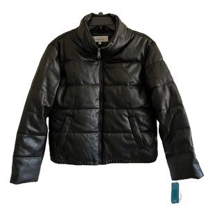 Sebby Faux Leather Puffer Jacket